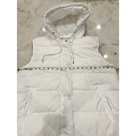 NWOT Zella Puffer Vest Size L White Long Hooded Full Zip Sporty Chic Gorpcore - Picture 6 of 9